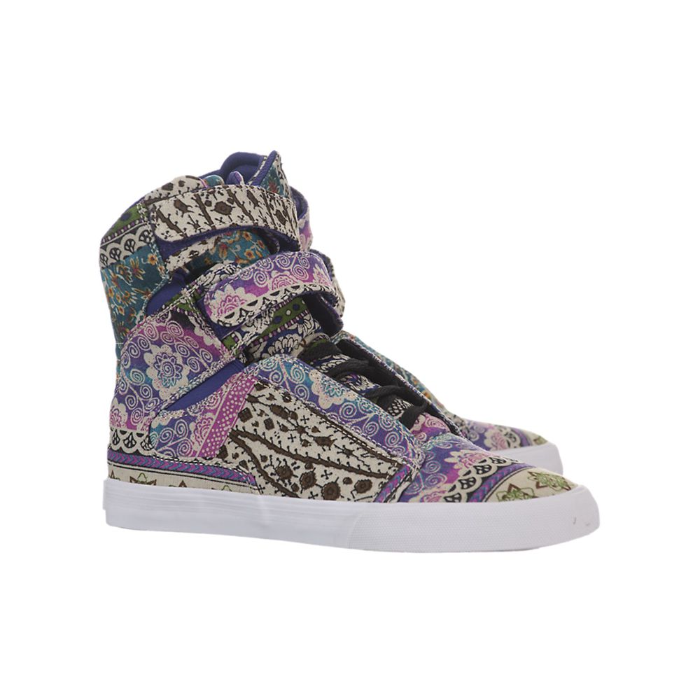 Baskets Montantes Supra Society Multicolore Multi/White Femme | FJR-98406190